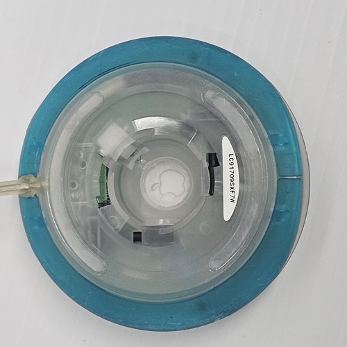 "Vintage" Apple Wired USB Mouse, Hockey Puck, Blue Teal*parts Only* - Photo 4/5