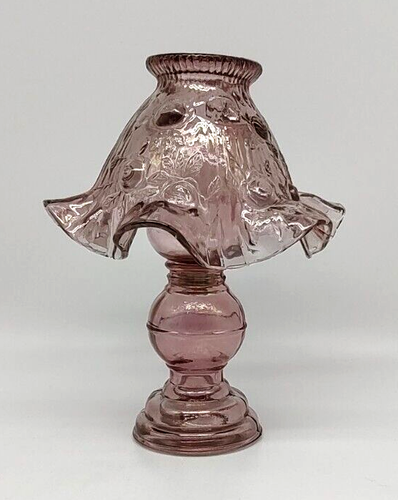 Vintage Fenton irisierende Dusty Pink Kohlrose Glas 3 Stück Feenlampe - Bild 4 von 17