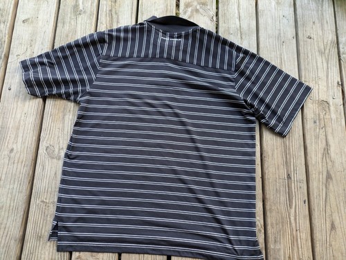 CAMISA POLO UNDER ARMOUR Para Hombre NEGRA Rayas Tejido Elástico Bordado Logo Talla XL - Imagen 5 de 5