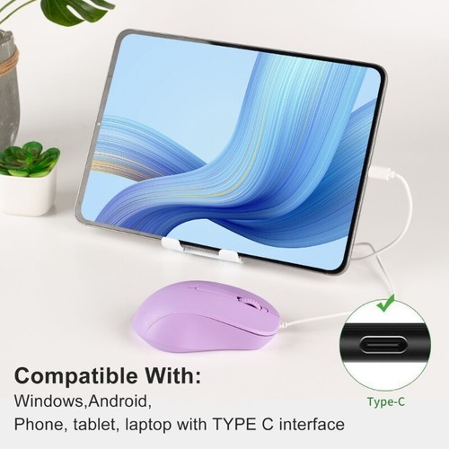 Type C Mouse Gaming USB C Cord Mice 3 Button 1000DPI, Adjustable Sensitivity - Picture 2 of 8