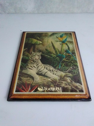 Seaworld 7x9 Picture Tiger Birds Vintage Made In England  - Picture 4 of 8