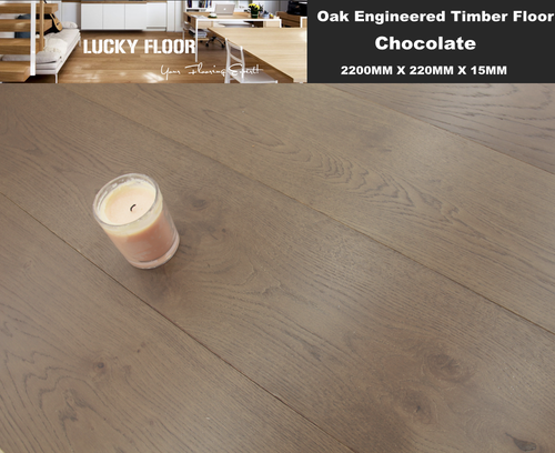 15mm Chocolate Oak Engineered Flooring Sample Floating Hardwood Timber Floor - Picture 2 of 4