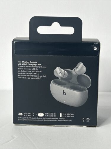 Beats by Dr. Dre Studio Buds Active Noise Cancelling - Moon Gray - USB C. New - Picture 2 of 6