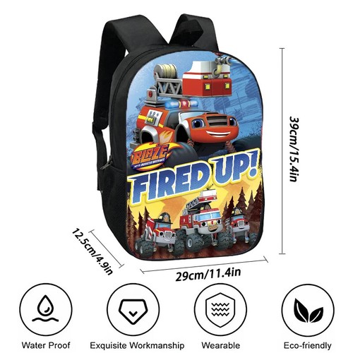 3Pc Set Blaze and the Monster Machines School Backpack Shoulder Bags Pencil case - Picture 18 of 35