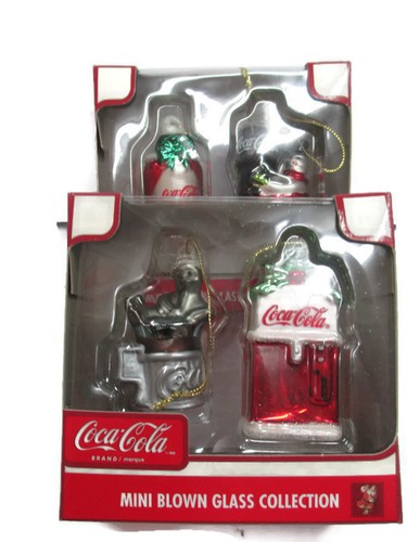 Juego de cuatro adornos diferentes de mini vidrio soplado de Coca-Cola - Imagen 9 de 10