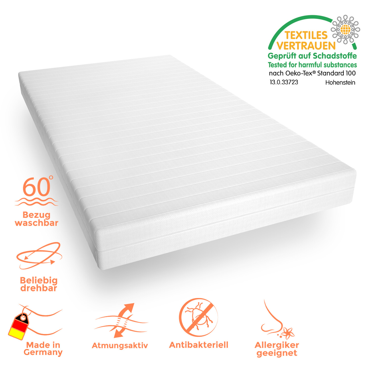 BESTE 7 ZONEN ROLLMATRATZE H2 H3 160x200 160x190 160x220 200x220 200x200 180x220