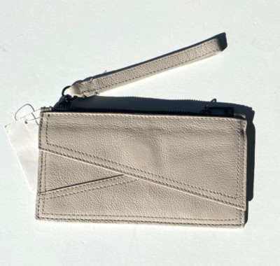 New Botkier Leather Wallet Crosstown Wristlet Clutch, Small, Dove