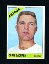 1966 Topps Baseball Card #313 Chris Zachary, Houston Astros, VG-EX!