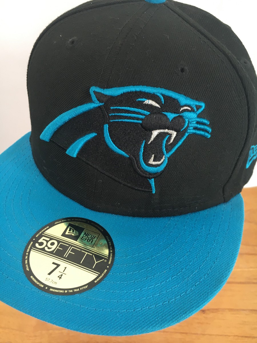 Carolina Panthers NFL Ball Cap 59fifty Black Blue 1/4 New Era