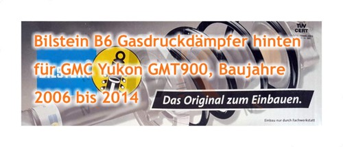 Ammortizzatore a gas posteriore Bilstein B6 per GMC Yukon GMT900 (2006-2014) - Foto 3 di 3