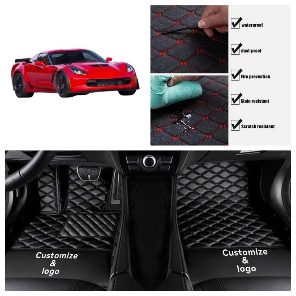 All Weather For 2024 C8 Chevrolet Corvette Stingray Car Floor Mats Luxury Carpet - Image 3 of 4