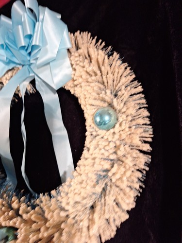 Vintage Flaschenbürstenkranz blau beflockt - RAR! - Bild 7 von 16