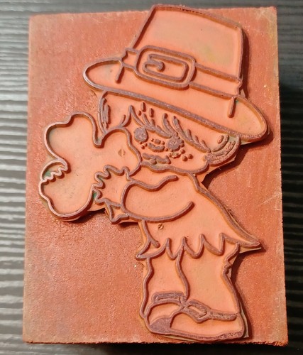 Vtg Little Leprechaun Rubber Stamp LUCKY GE Stamp Works St Patrick's Day - Picture 2 of 9