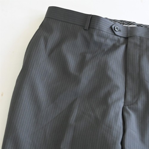 Pronto Uomo 44L 38x30 Gray Stripe Super 100s Wool Mens Jacket Pants Suit - Picture 9 of 12