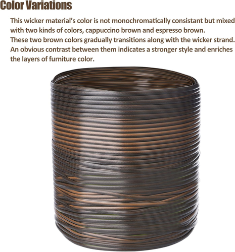 120 Ft Wicker Repair Kit, Plastic Wicker Repair Supplies, Gradient Dark Brown wi - Picture 6 of 12
