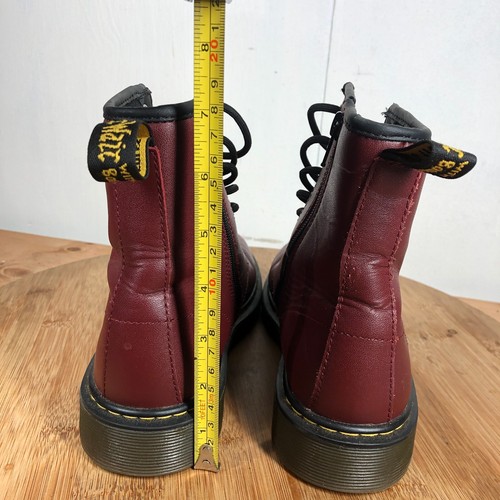 Dr Doc Martens Boots Womens 7 Delaneyy Red Leather Classic Combat Punk Casual - Picture 6 of 12
