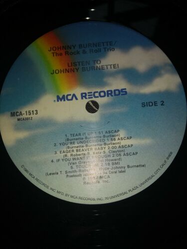 Johnny Burnette rock n roll trio / listen to collectibles USA vinyl 1982 record - Picture 3 of 12