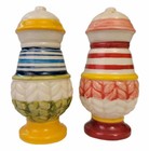 Beautiful multi-color Ceramic Salt and Pepper Shakers 4.5" Tall
