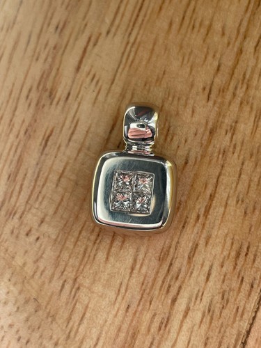 Hochwertiger Anhänger 750er Weißgold/ 4 feine Princess Cut Diamant/ 4,63Gr. - Bild 4 von 9