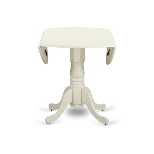 3-Piece Linen White Wood Dining Set with Dropleaf, Seats 4 - Picture 2 of 4