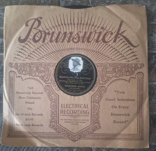 Brunswick 78 rpm Record 1923 Rudolph Valentino Kashmiri & El Relicario 33579A - Picture 5 of 6