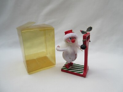 Vintage Retro Kurt Adler Holzwaage Schneemann Christbaumschmuck 80er