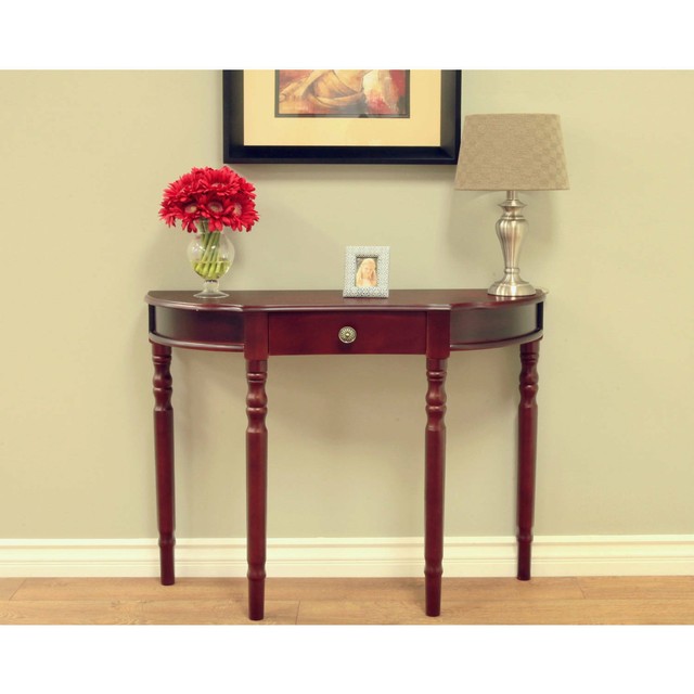 White Large Console Table Practical For Entry Hall Decorate Lamp