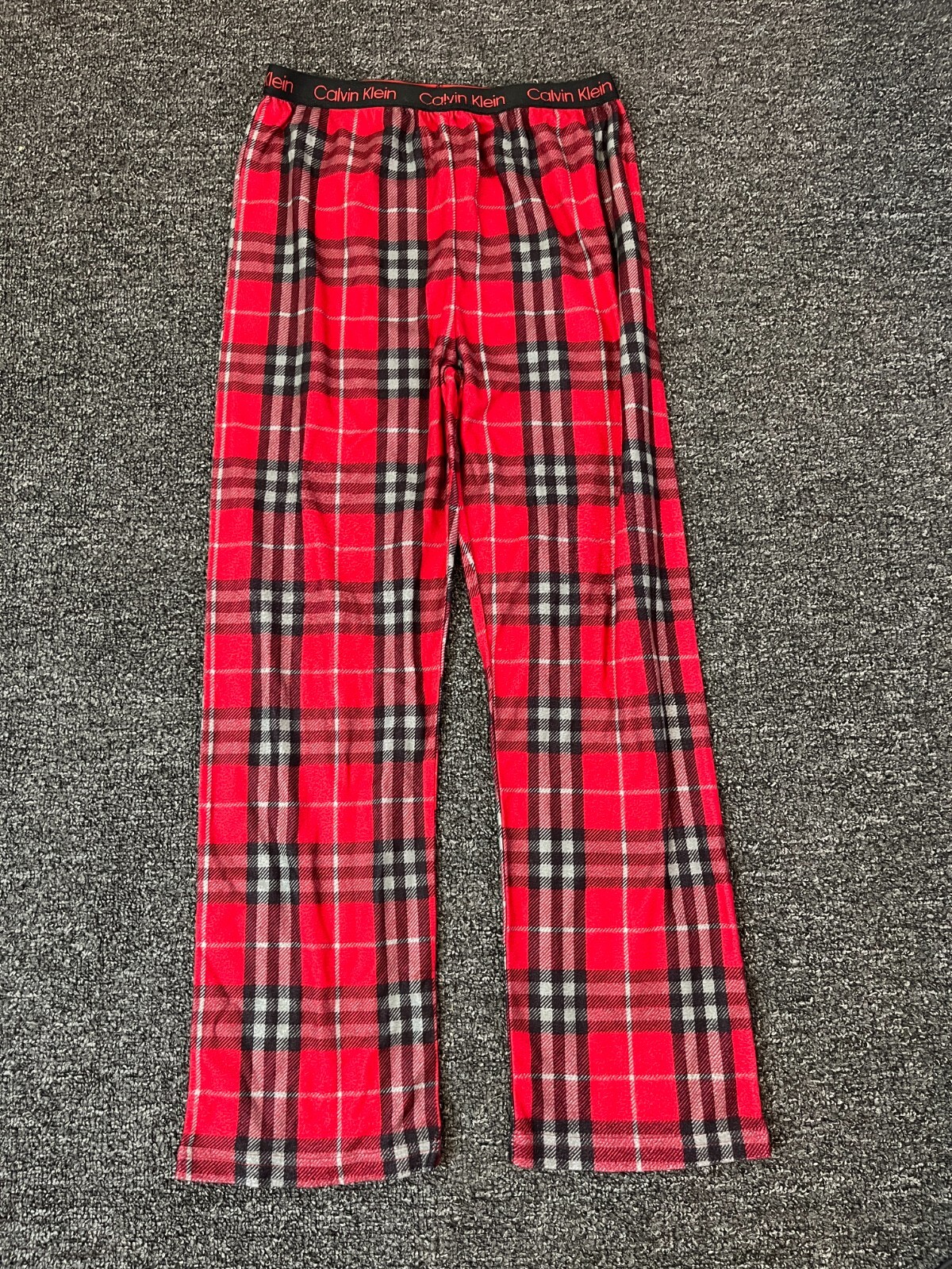 Calvin Klein Girl Sz 10-12 Plaid Pajama Pants Straight Red | eBay