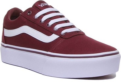 burgundy vans platform