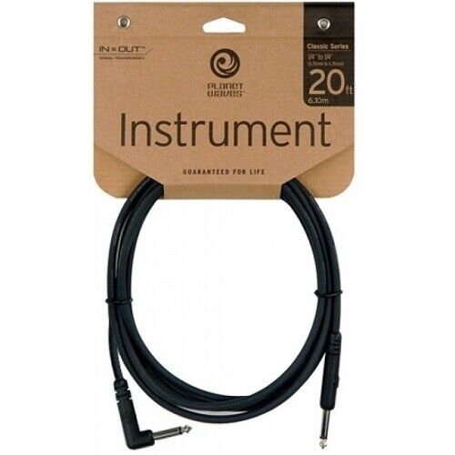 DADDARIO PLANET WAVES CLASSIC GUITAR CABLE RIGHT ANGLE 20 PW-CGT-RA20 20ft LEAD DADDARIO PLANET WAVES CLASSIC GUITAR CABLE RIGHT ANGLE 20 PW-CGT-RA20 20ft LEAD