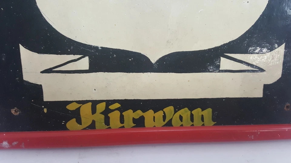 Vintage HAND PAINTED COAT OF ARMS KIRWAN Surname Latin Motto Heraldic Crest - Image 3 of 4