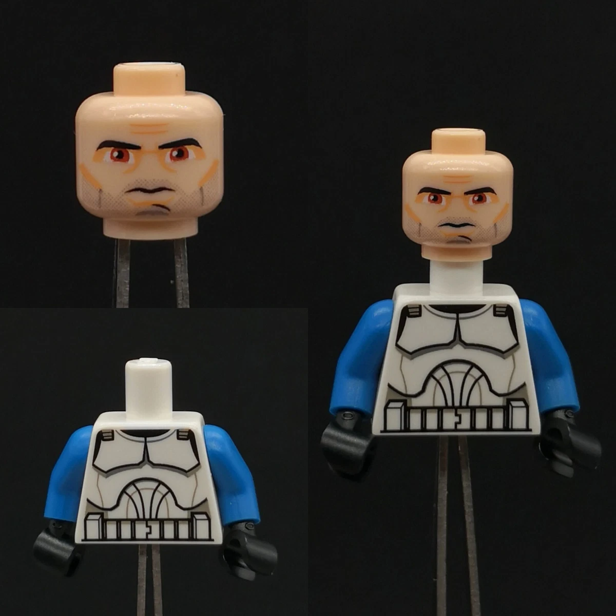 Lego Star Wars Clone Trooper CAPTAIN REX Minifigure Phase 1 Head & Torso  sw0314