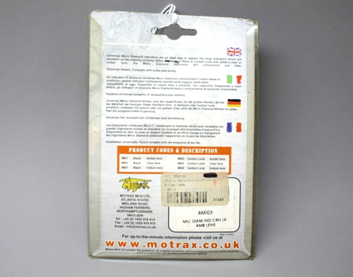 MOTRAX Micro Diamond REAR INDICATORS BLINKERS Motorcycle BLACK AMBER LENS MI01 - Picture 6 of 8