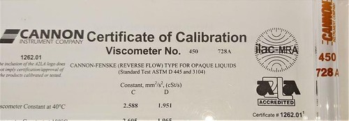 Cannon-Fenske CFOC-450 (9721-F77) Certified Opaque Viscometer Tube - Size 450 - Picture 2 of 12