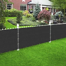 Houssity 8 FT Black Privacy Screen  for Chain Link Fence Carport Garden Farm