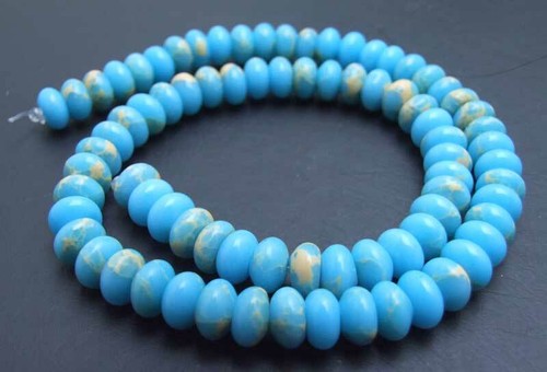 5*8mm Rondelle Natural Blue Imperial Jasper Beads for Jewelr Making Strands 15'' - Picture 3 of 3