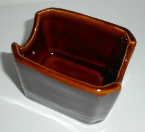 Vintage H.F. Coors China 258 Pottery Sugar Packet Tea Holder Brown USA - Picture 2 of 7