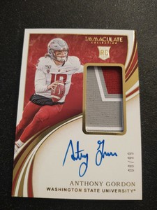 Anthony Gordon 2020 Immaculate Rookie Patch Auto SP 08/99 ...