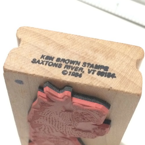 MAN Breaking Through PAPER WALL Rubber Stamp Detail Wood Mounted  KEN BROWN RARE - Picture 3 of 6