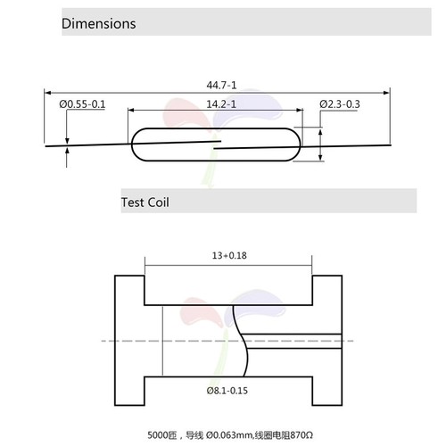 Reedkontakt 14 mm x 2 mm Miniatur Reedschalter Schließer 500mA/10W (MKA-14103) - Bild 8 von 8