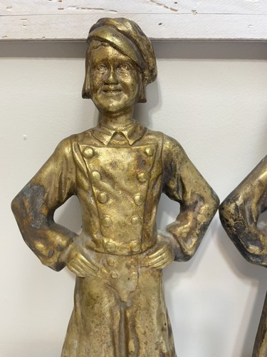 Andirons Antiguo Niño y Niña Holandés Metal 15" Chimenea Decoraciones En muy buena condición - Imagen 2 de 11