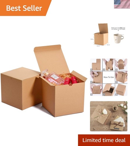 Eco-Friendly 6x6x6 Kraft Gift Boxes - 50PC for Special Occasions & Favors