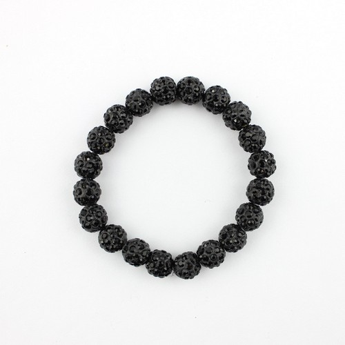 10mm Crystal Pave Disco Ball Shamballa Beads Stretch Bracelets for Women Jewelry - Picture 17 of 30