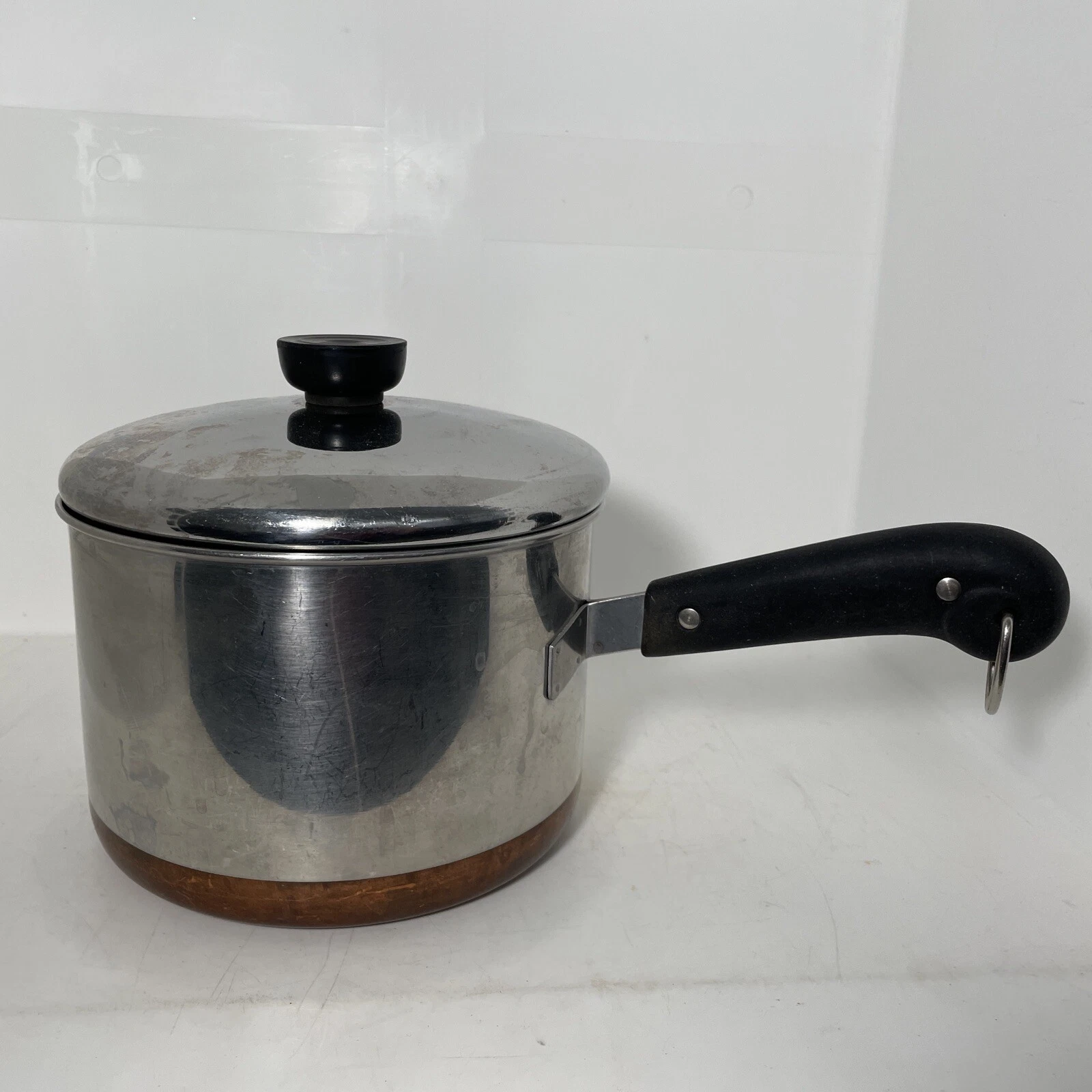 VINTAGE Revere Ware with Double Ring 3 QT Quart Sauce Pan Copper w/Lid