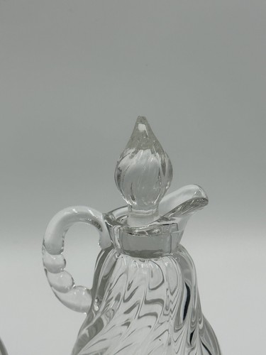 Vintage Colony Swirl Glass Cruet Pair with stopper by Fostoria Glass - Picture 2 of 4