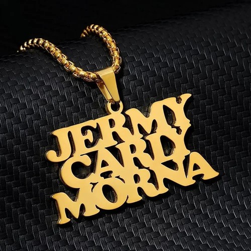 Personalized Stainless Steel Custom Name Necklace Big Pendant Customized Chains - Picture 18 of 18