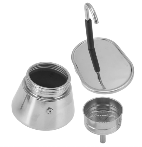 Kaffeekanne, Herdplatte Espressokocher Edelstahl Mokkakanne 200ml einzeln - Bild 10 von 15