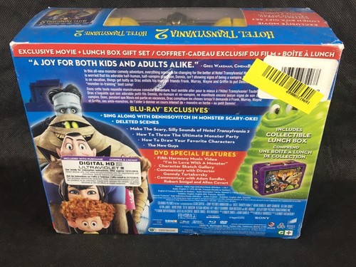 HOTEL TRANSYLVANIA 2 on BLU-RAY + DVD + Lunch Box Gift Set Combo Pack New Sealed - Picture 2 of 4