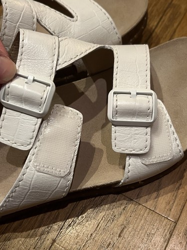 DANSKO ~ Sandalias de cuero blancas con cuña para mujer suela de corcho Vibram talla 40 - Imagen 7 de 12