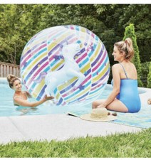 New inflatable Beach Ball 5' With Character.Unicorn